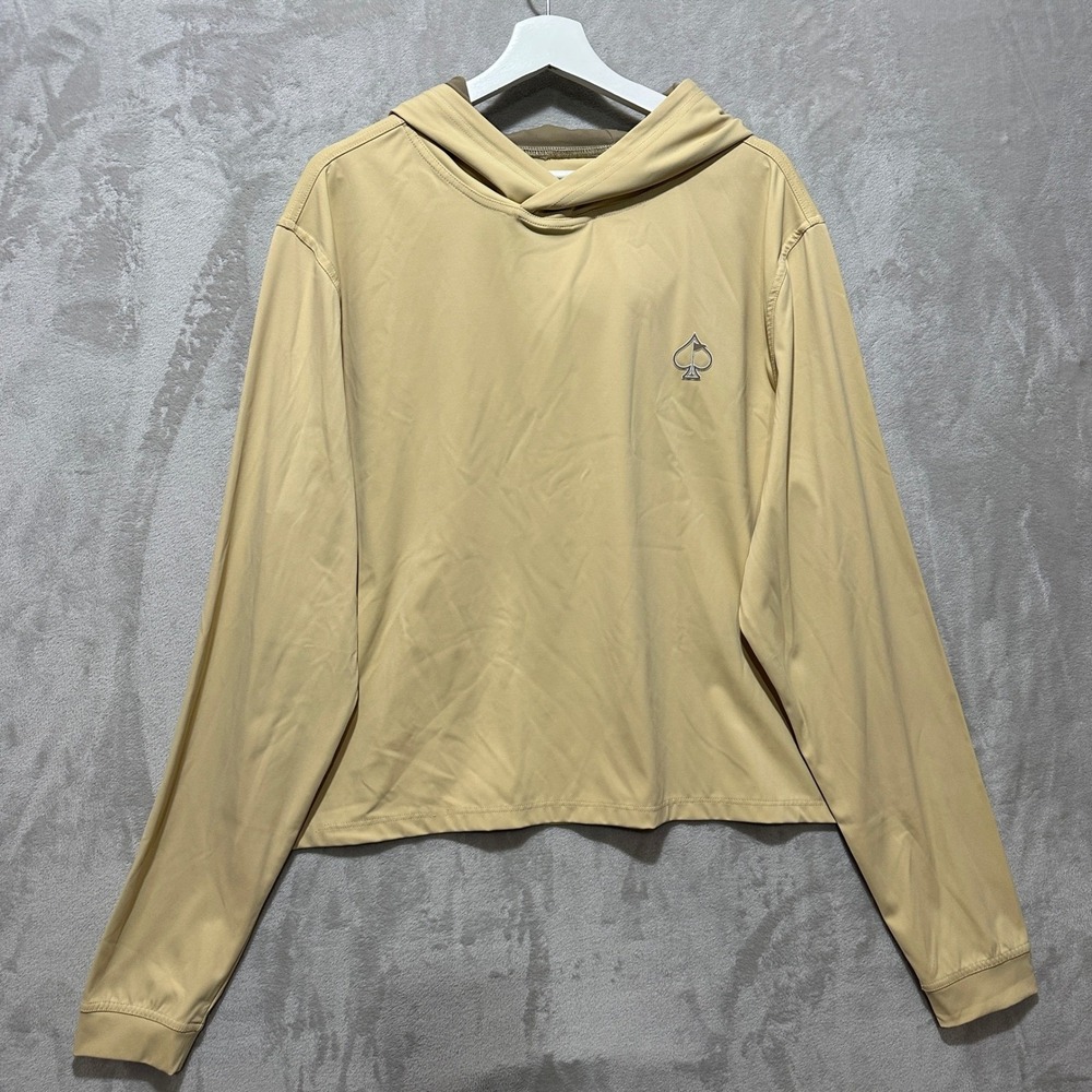Pins & Aces Mens 2XL Tan Long Sleeve Hooded Golf Sun Shirt Pullover Hoodie